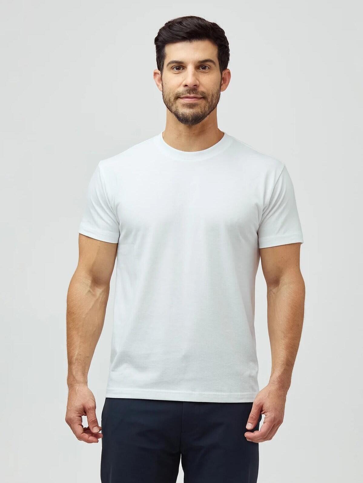 3-Pack Fresh Clean Threads White Tees Luxuriously Soft T-Shirts — image 5 of 8